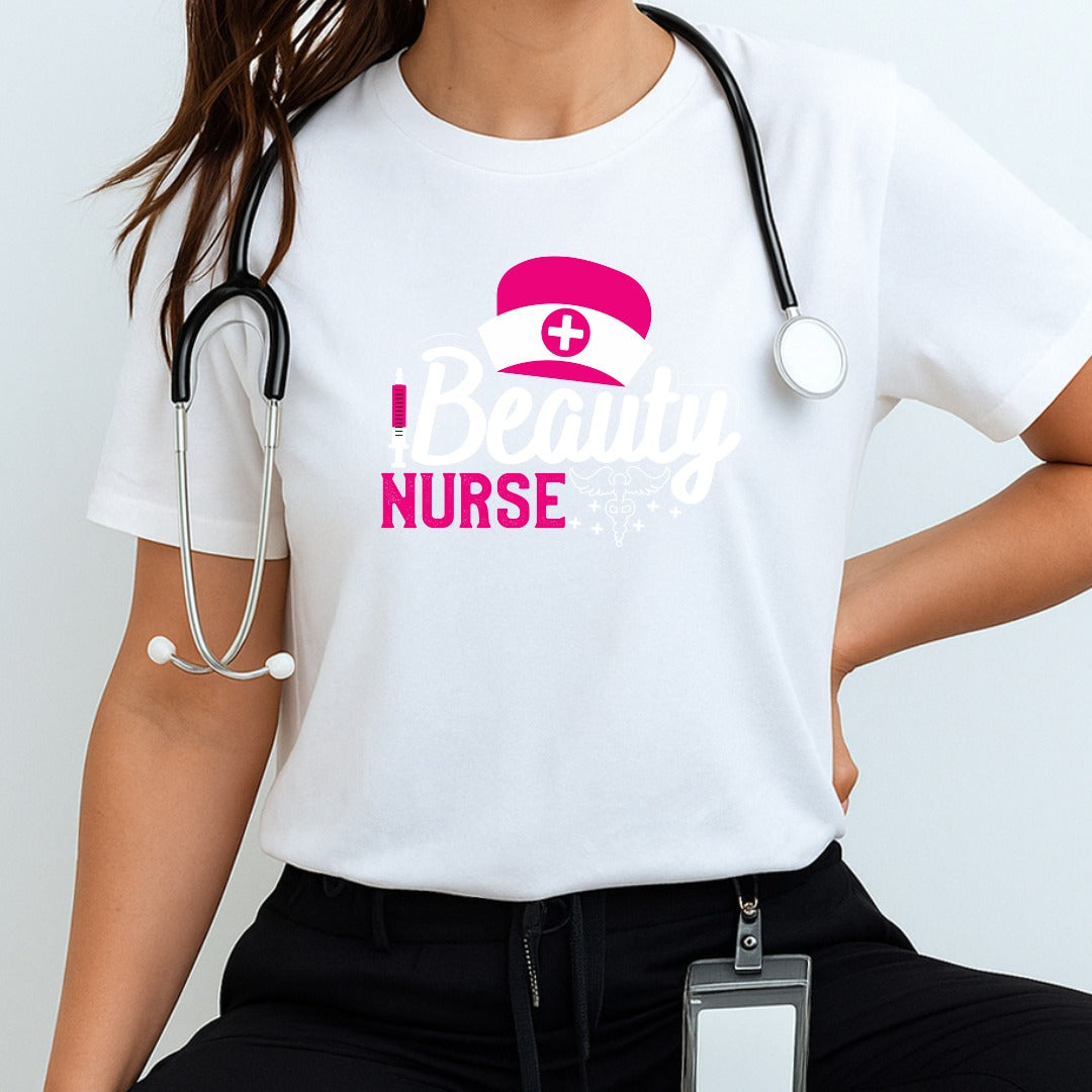 Beauty Nurse T-shirt, Medical Professional Shirt, Healthcare Worker Shirt, Nursing Gift, Cute Scrubs Apparel, Nursing Shirt, Cute Nurse Tee