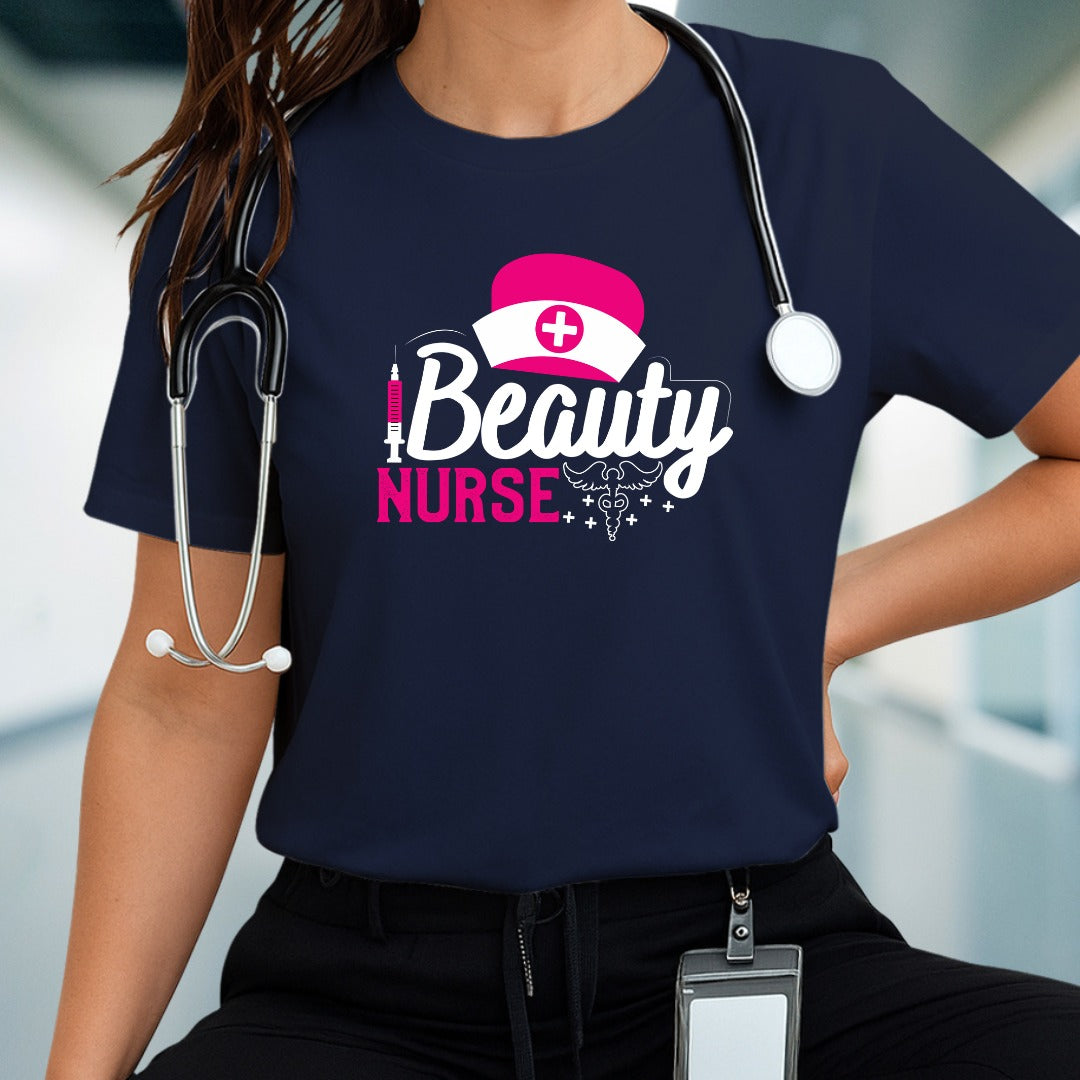 Beauty Nurse T-shirt, Medical Professional Shirt, Healthcare Worker Shirt, Nursing Gift, Cute Scrubs Apparel, Nursing Shirt, Cute Nurse Tee