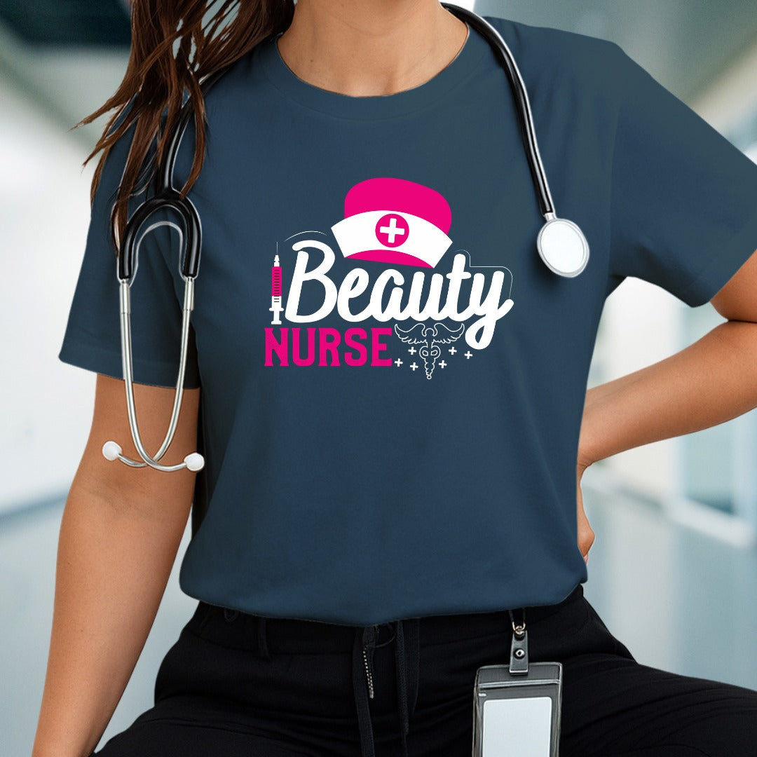 Beauty Nurse T-shirt, Medical Professional Shirt, Healthcare Worker Shirt, Nursing Gift, Cute Scrubs Apparel, Nursing Shirt, Cute Nurse Tee