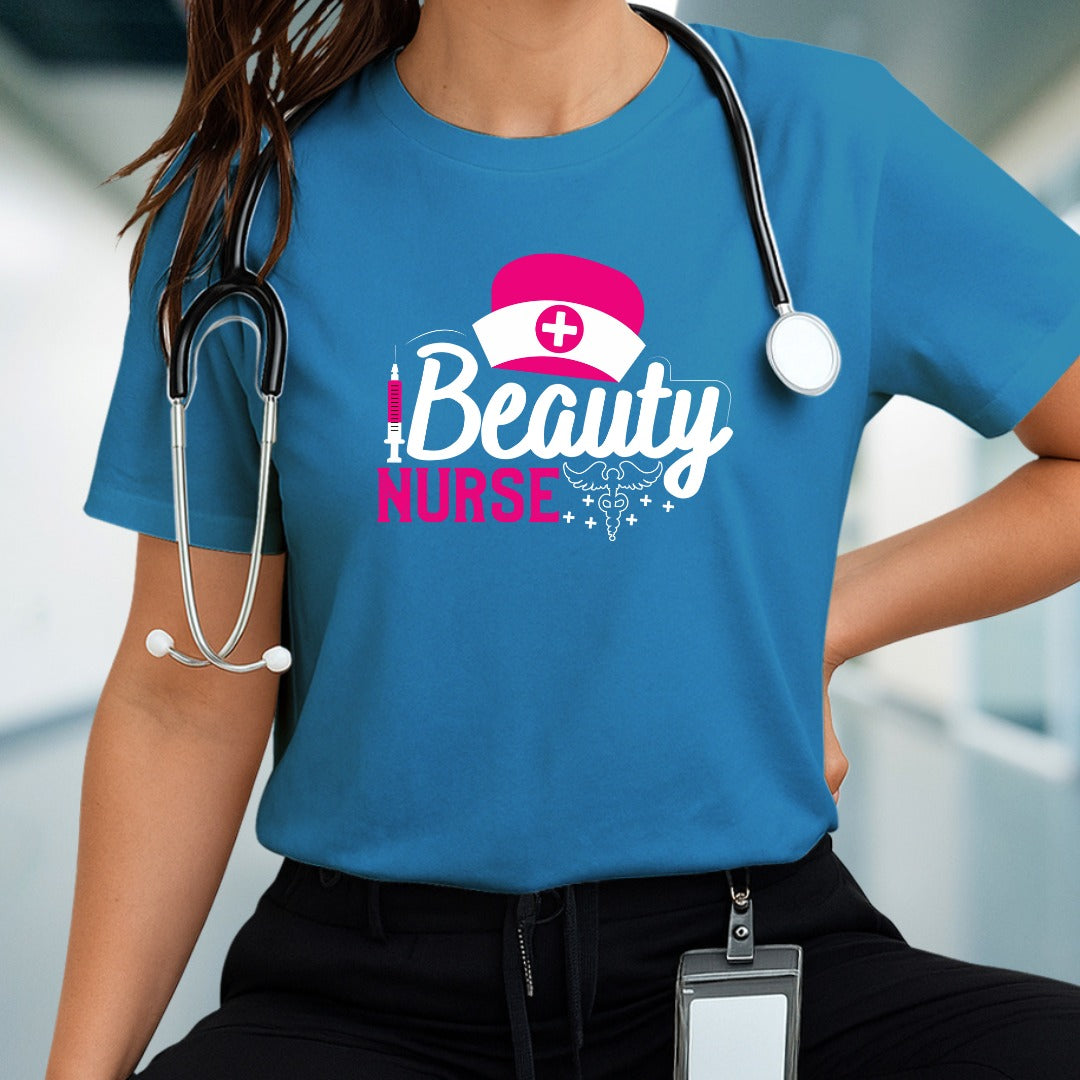 Beauty Nurse T-shirt, Medical Professional Shirt, Healthcare Worker Shirt, Nursing Gift, Cute Scrubs Apparel, Nursing Shirt, Cute Nurse Tee