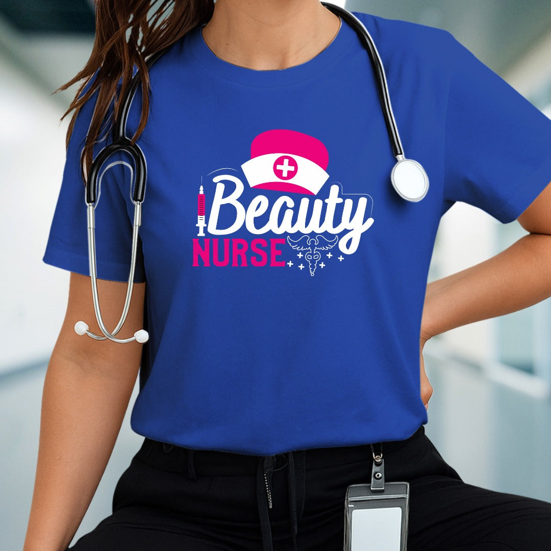 Beauty Nurse T-shirt, Medical Professional Shirt, Healthcare Worker Shirt, Nursing Gift, Cute Scrubs Apparel, Nursing Shirt, Cute Nurse Tee