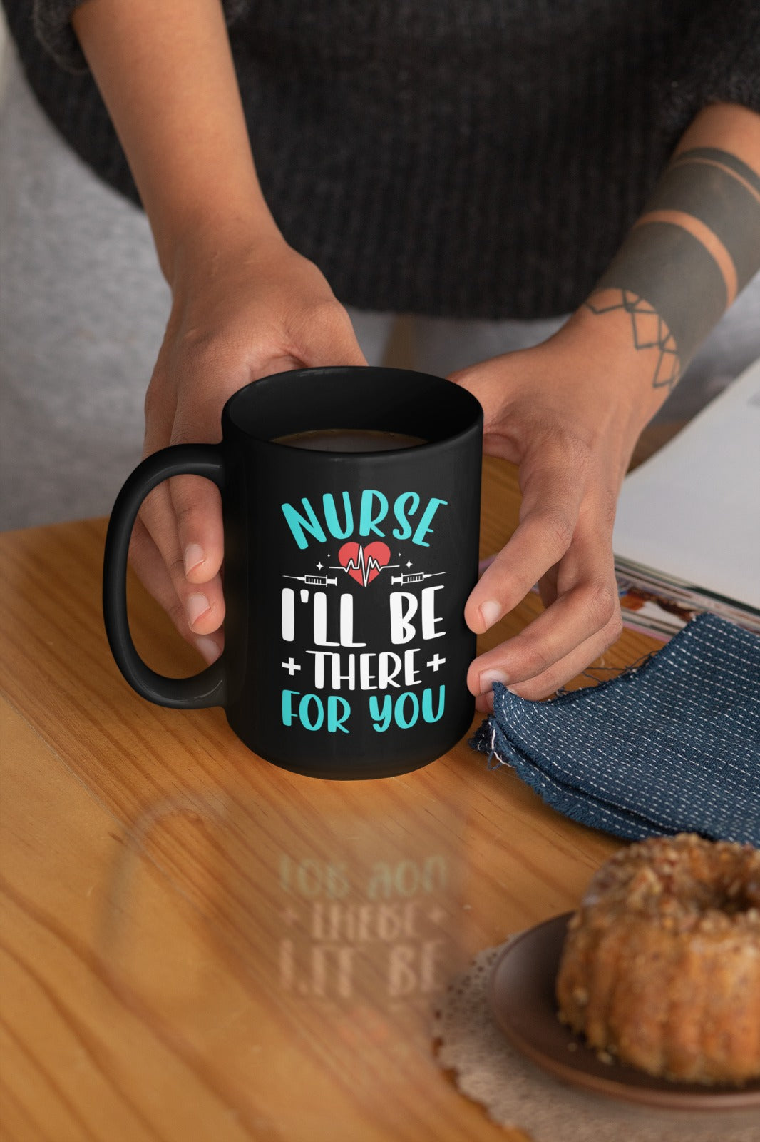 Nurse Mug, Black Mug, Perfect Gift for Medical Professionals, Nurse Coffee Cup, Medical Graduation Present, Cute Nurse Appreciation Gift