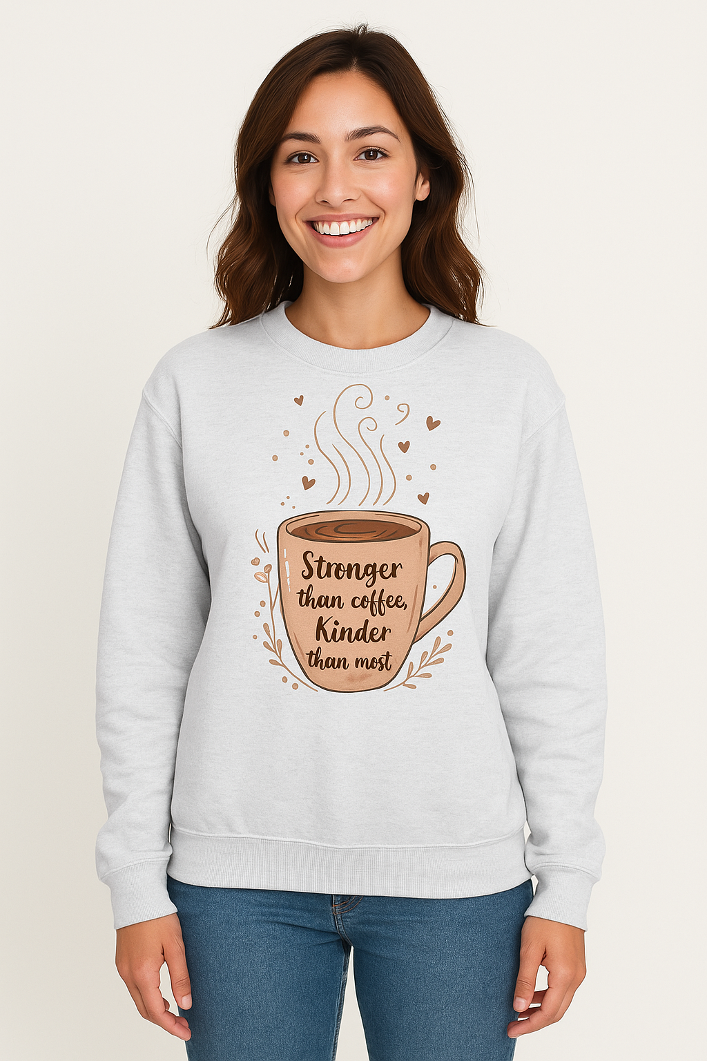 Stronger Than Coffee Nurse Crew neck sweatshirt