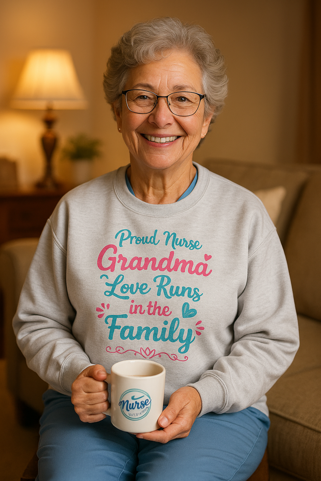 Proud Nurse Grandma Crew neck sweatshirt