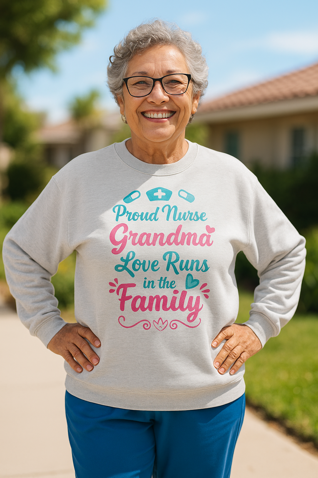 Proud Nurse Grandma Crew neck sweatshirt