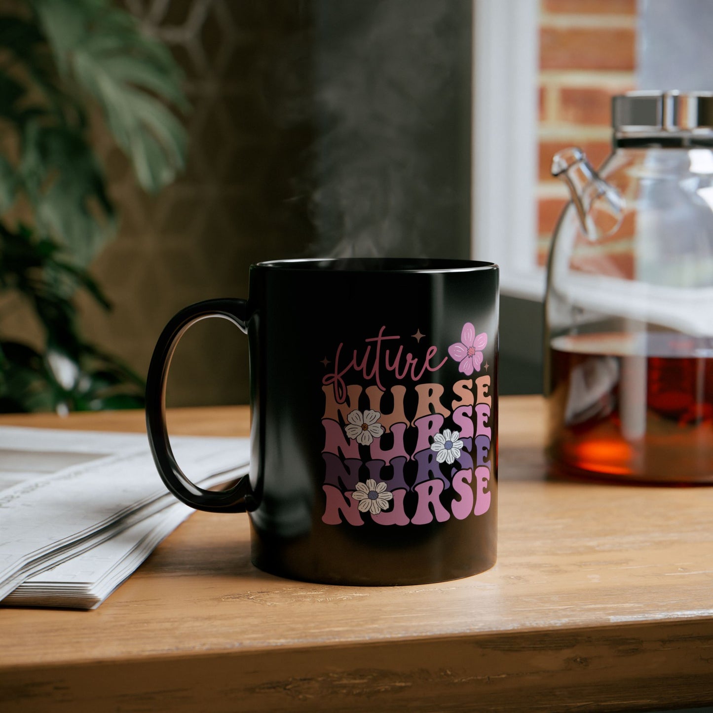 Future Nurse Mug, Registered Nurse Gift, Nursing Student Mug, Healthcare Professional Cup, Medical School Gift, Nurse Mug, Black Ceramic Mug