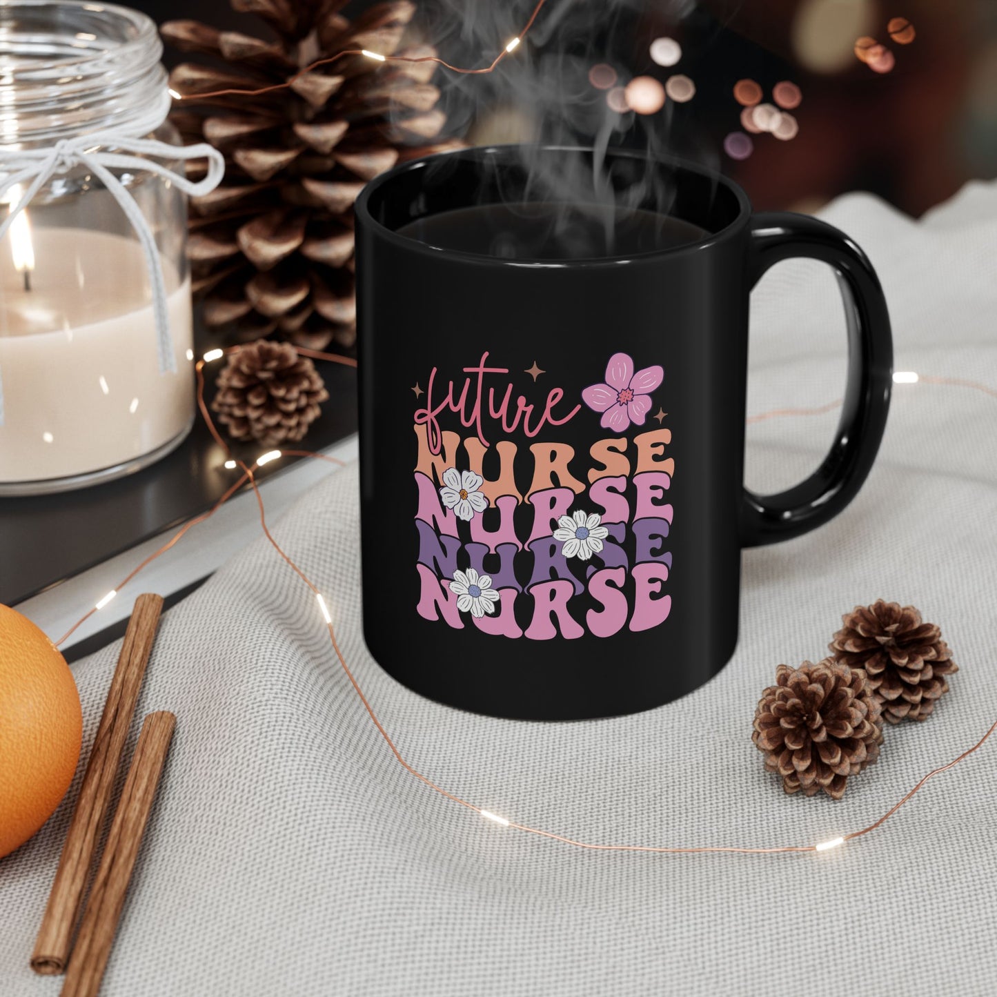 Future Nurse Mug, Registered Nurse Gift, Nursing Student Mug, Healthcare Professional Cup, Medical School Gift, Nurse Mug, Black Ceramic Mug
