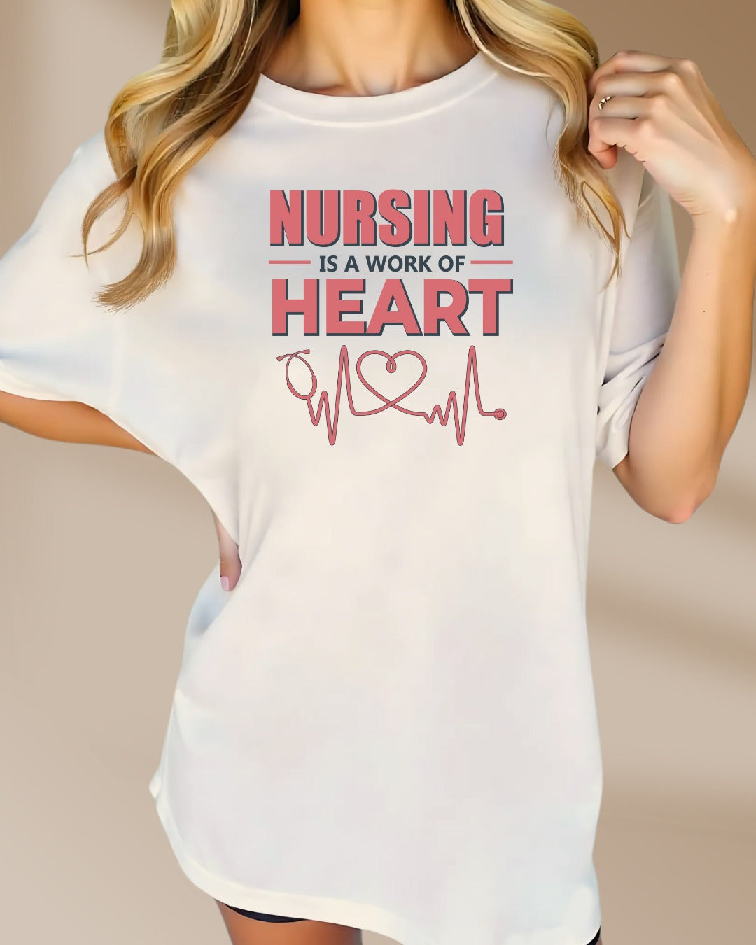 Nursing Heart Tee, Gift for Nurses, Healthcare Apparel, Medical Profession Shirt, Cute Nursing Top, Nursing School Gift, Nursing T-shirt