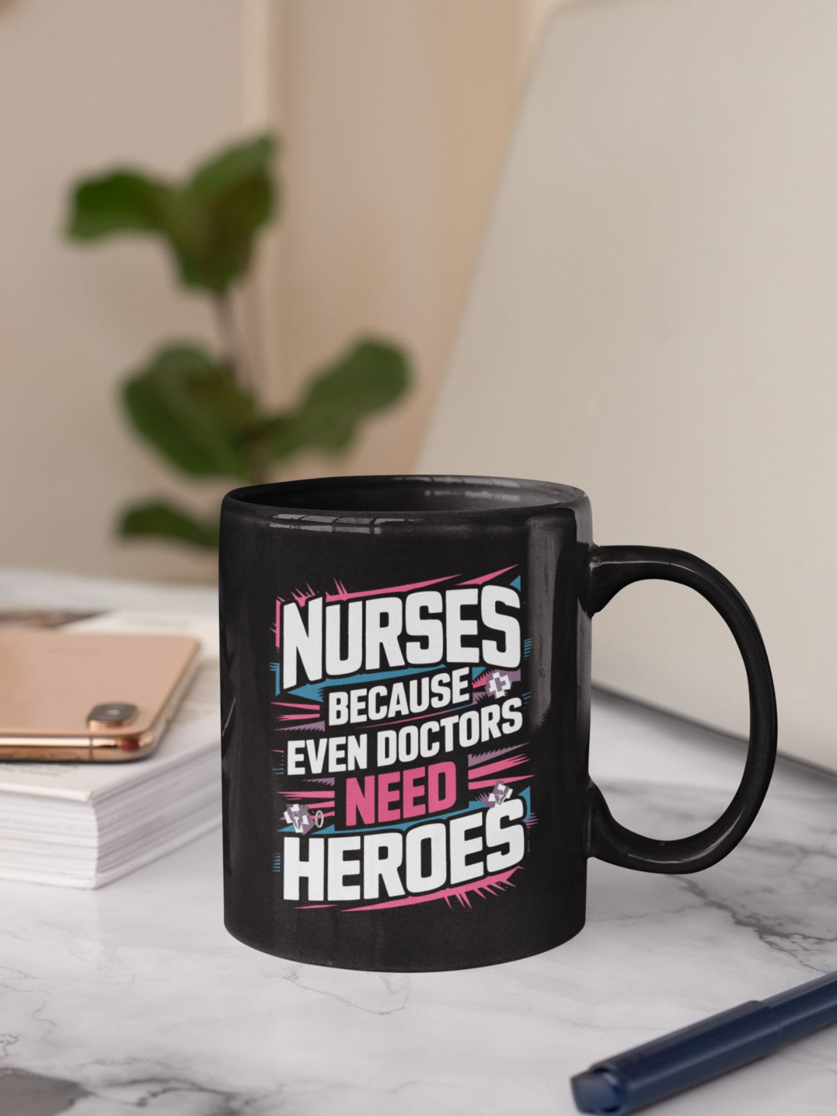 Nurse Heroes Black Mug, Perfect for Nurse Appreciation, Doctor Gifts, Healthcare Heroes, Motivational Coffee Mug, Unique Nurse Gift