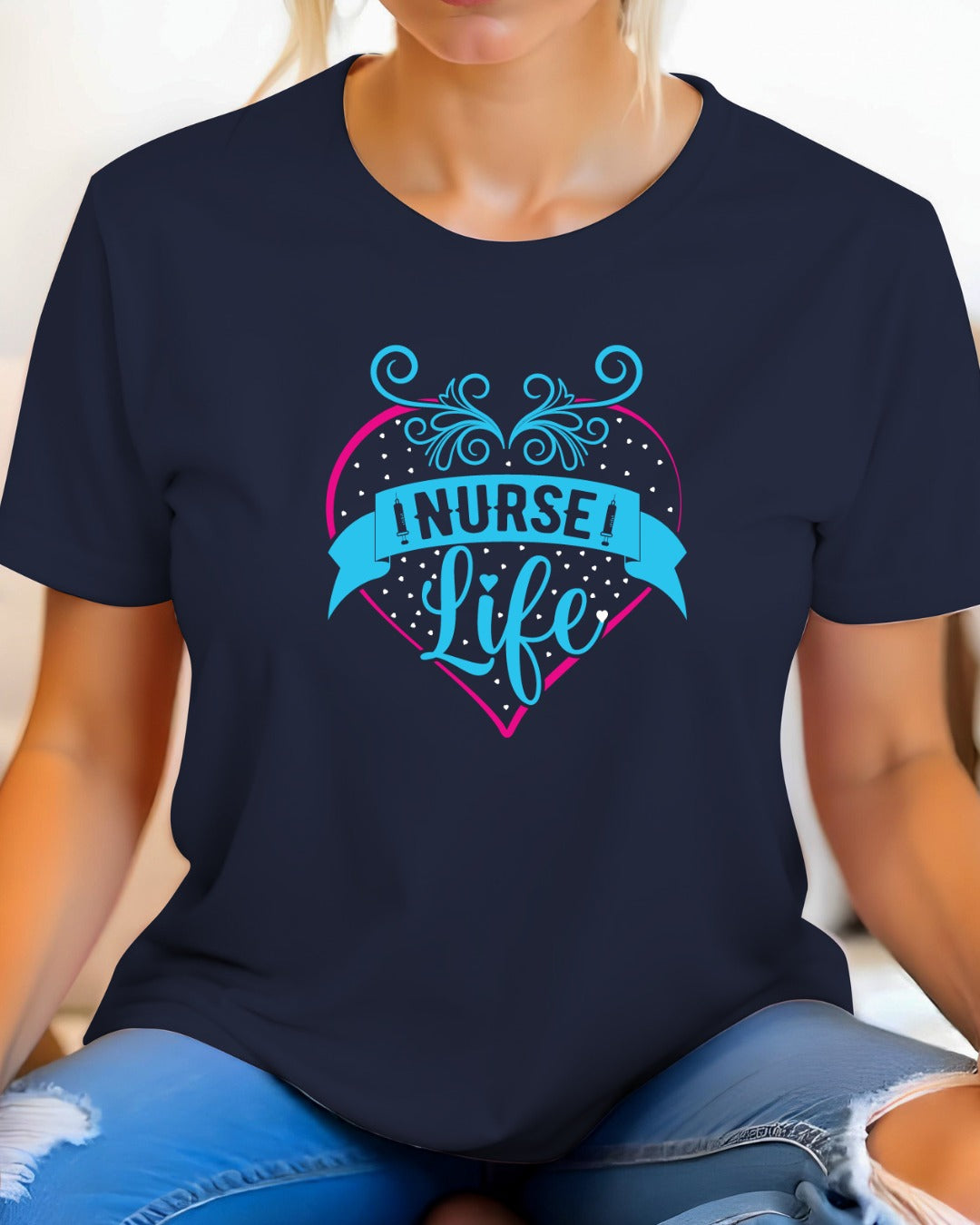 Nurse Life Heart T-Shirt, Nursing Shirt, Gift for Healthcare Workers, Cute Nurse Apparel, Nurse Appreciation Gift, Nursing Student Shirt