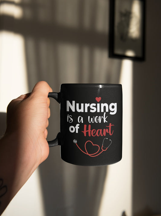 Nursing Mug, Nurse Gift, Healthcare Worker Mug, Coffee Cup, Nurse Appreciation, Nursing Student Gift, Black Mug 11oz 15oz, Gift For nurses