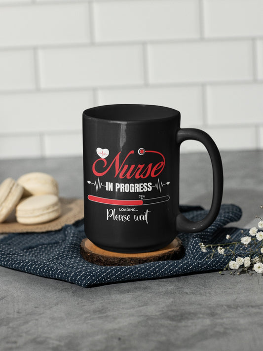 Nurse Mug, Future Nurse Gift, Nursing Student Mug, Black Coffee Cup, Registered Nurse Mug, Nurse Appreciation Gift, Gift For Nurses, Mug
