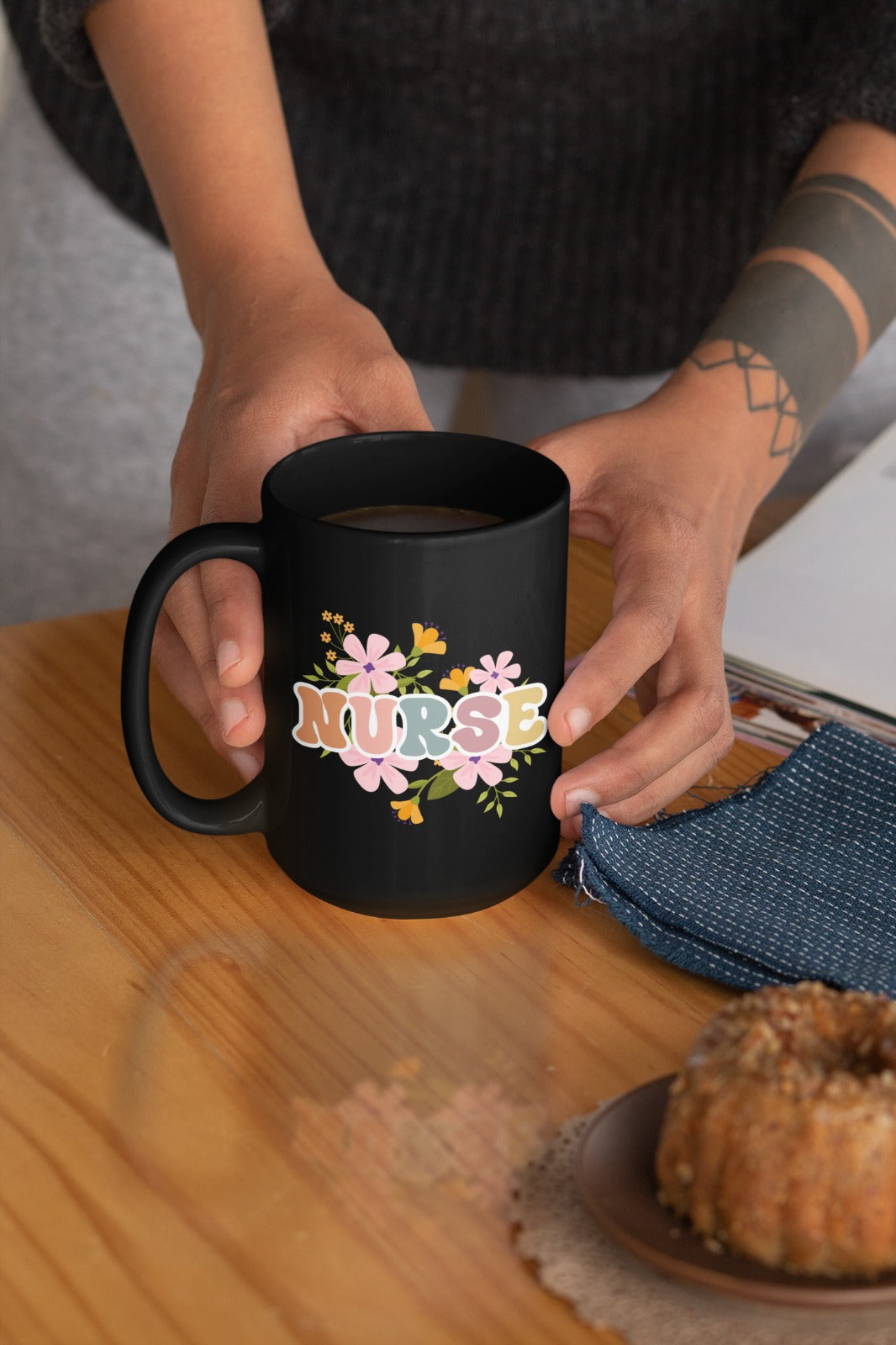 Nurse Mug, Coffee Cup, Nursing Student Gift, Medical Professional Mug, RN Gift, Hospital Mug, Healthcare Worker Cup, Nursing Mug, Black Mug