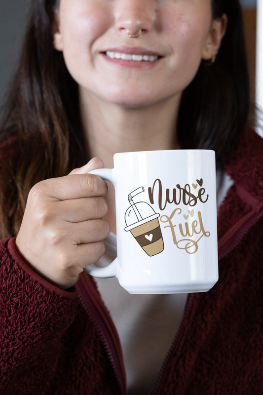 Nurse Fuel Ceramic Mug, Nursing Student Gift, Coffee Cup, RN Graduation Mug, Medical Professional Appreciation,Hospital Worker Mug,Nurse Mug