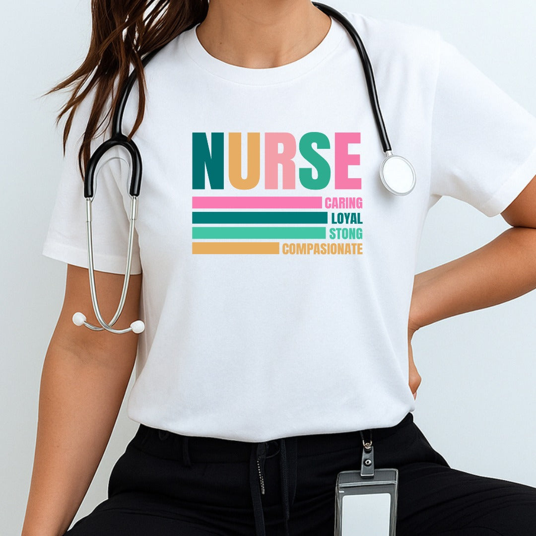 Caring Nurse Shirt, Nursing RN Gift, Healthcare Worker Appreciation Tee, Hospital Staff Present, Medical Professional T-Shirt, Nursing Shirt
