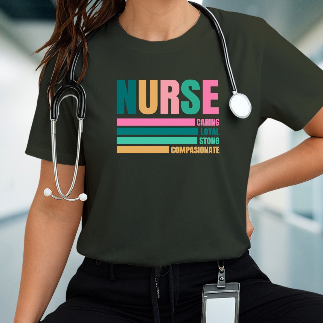 Caring Nurse Shirt, Nursing RN Gift, Healthcare Worker Appreciation Tee, Hospital Staff Present, Medical Professional T-Shirt, Nursing Shirt