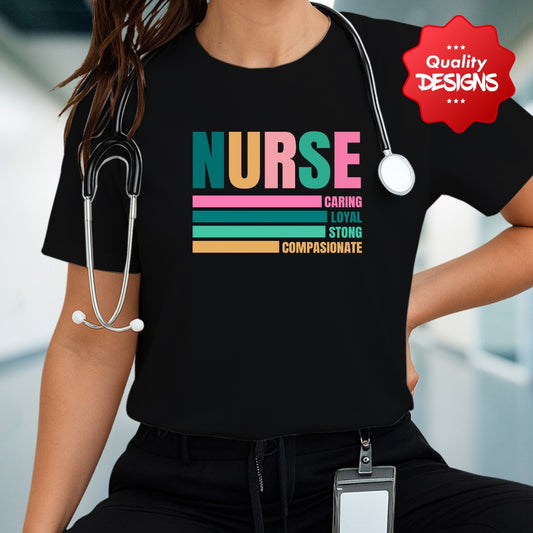 Caring Nurse Shirt, Nursing RN Gift, Healthcare Worker Appreciation Tee, Hospital Staff Present, Medical Professional T-Shirt, Nursing Shirt