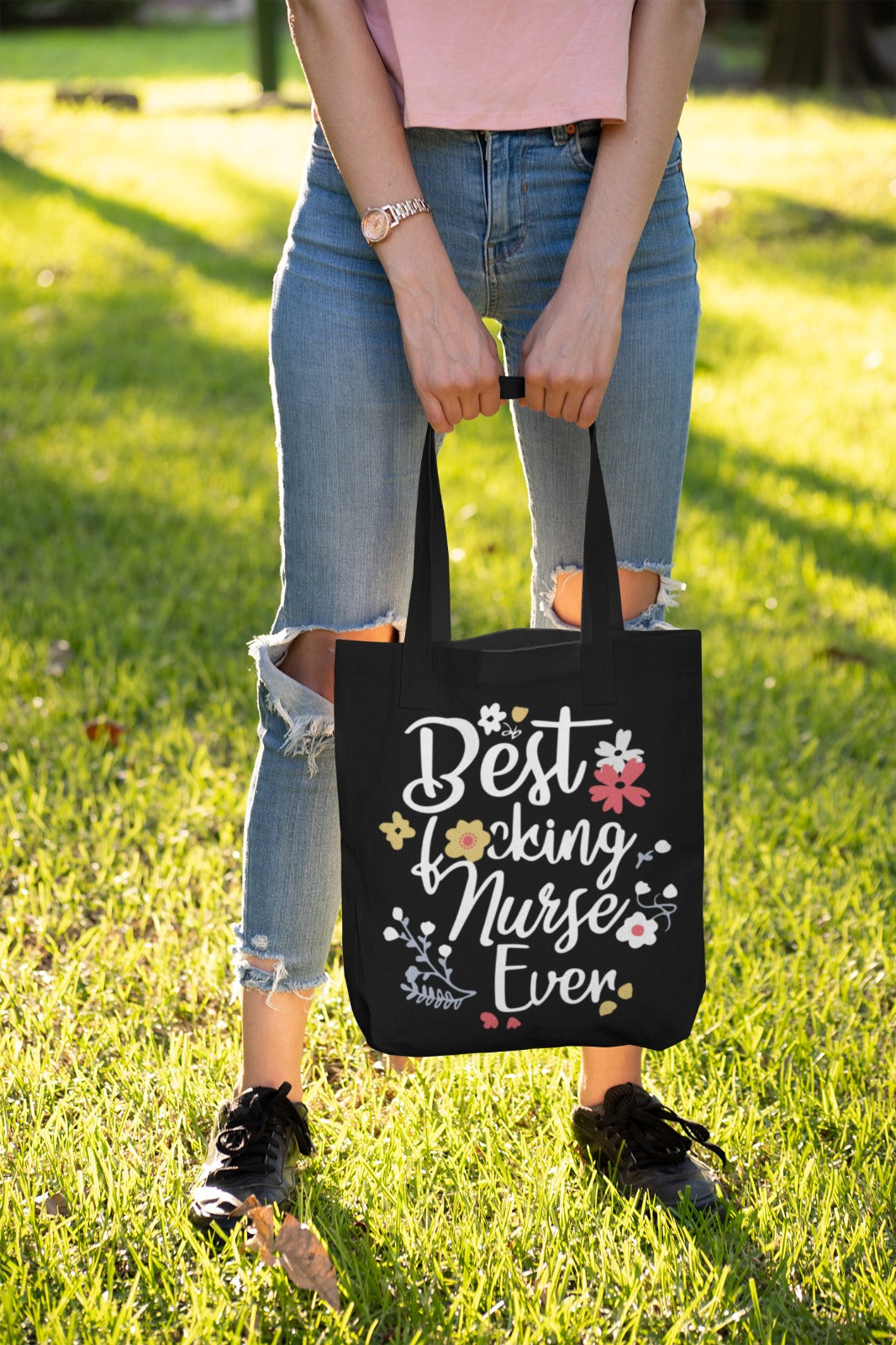 Best Nurse Ever Tote Bag, Nurse Appreciation Gift, Nursing Student Tote, Canvas Carryall, Medical Professional Nurse Bag, Nursing Tote Bag