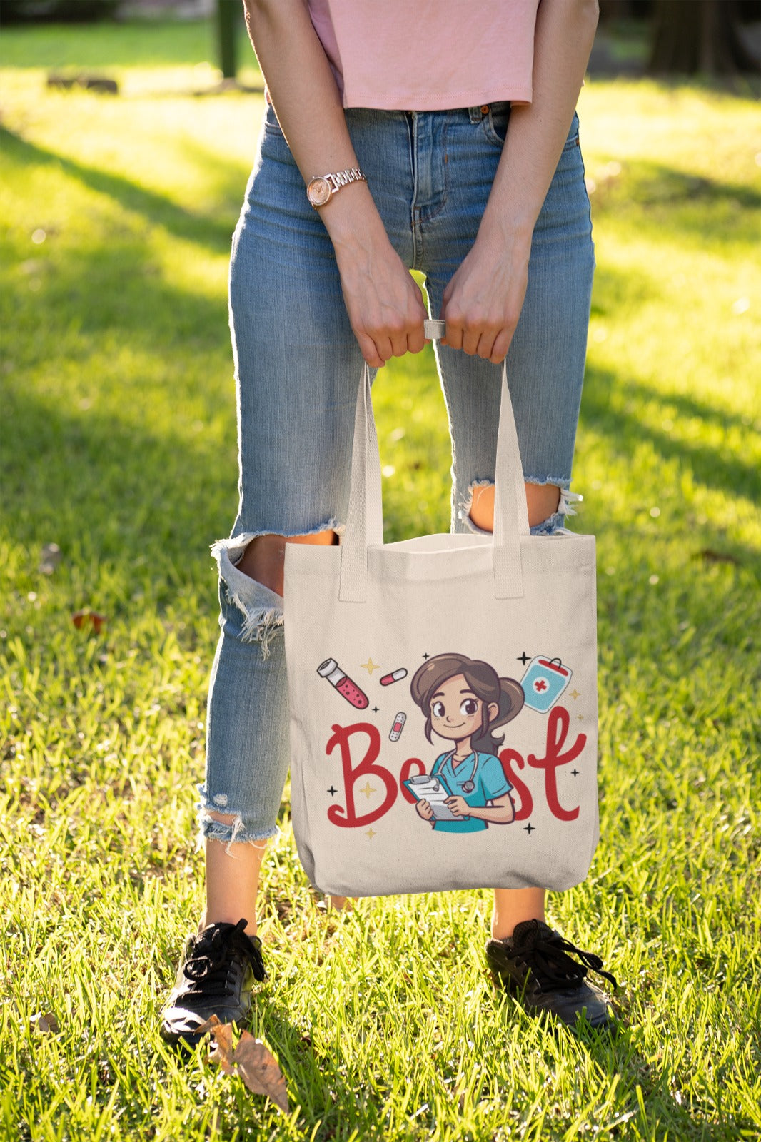 Nurse Tote Bag, Nursing Tote, Gift for Nurse, RN Nurse Bag, Canvas Tote, Nurse Appreciation, Hospital Tote, Nursing Student Bag, Nurse Bag