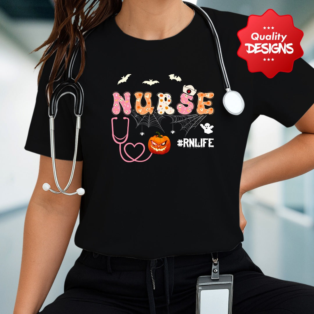 Nurse Halloween T-shirt, Medical Staff Costume Tee, Trick or Treat Shirt, Halloween Party Outfit, Healthcare Worker Gift, Nursing Shirt