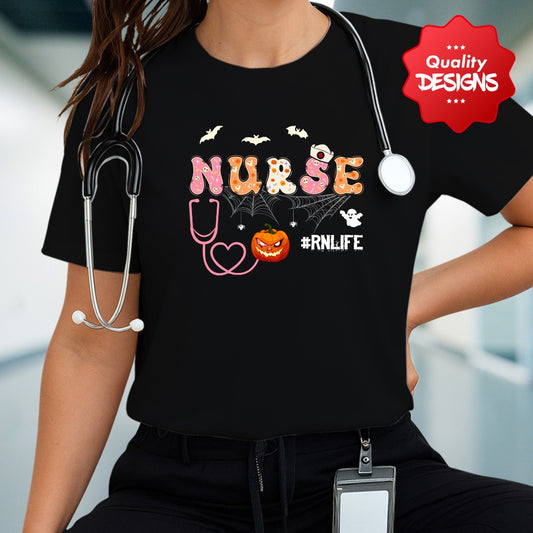 Nurse Halloween T-shirt, Medical Staff Costume Tee, Trick or Treat Shirt, Halloween Party Outfit, Healthcare Worker Gift, Nursing Shirt