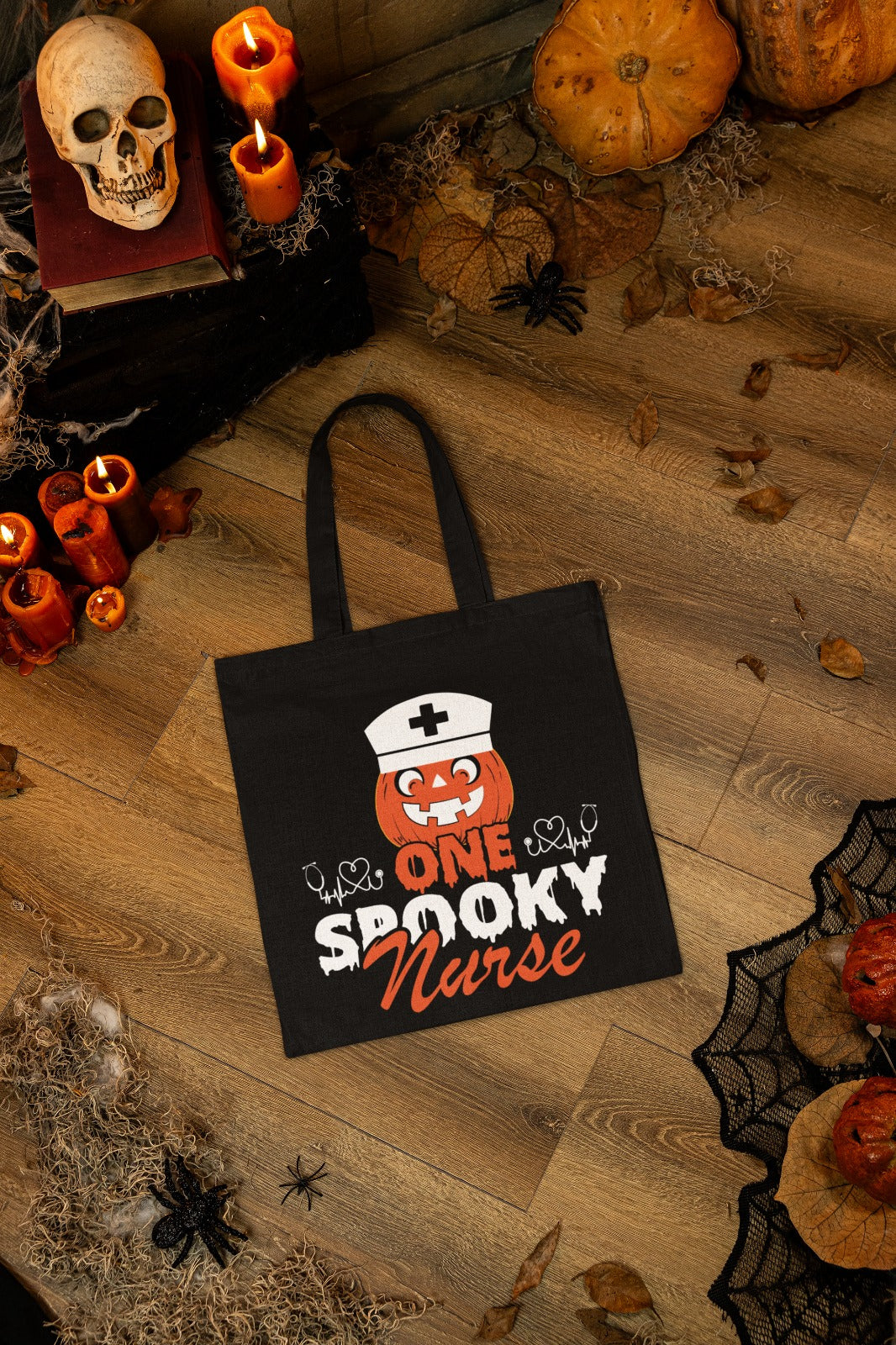 Spooky Nurse Tote Bag, Halloween Nurse Gift, Creepy Medical Tote, Nurse Appreciation Bag, Trick or Treat Nurse Bag, Nursing Student Bag