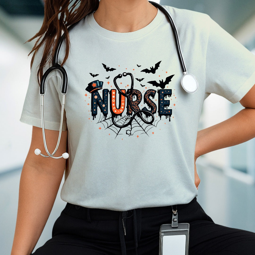 Nurse Halloween T-shirt, Medical Halloween Tee, Healthcare Worker Costume, Doctor Scary Shirt, Hospital Staff Spooky Top, Nursing Shirt