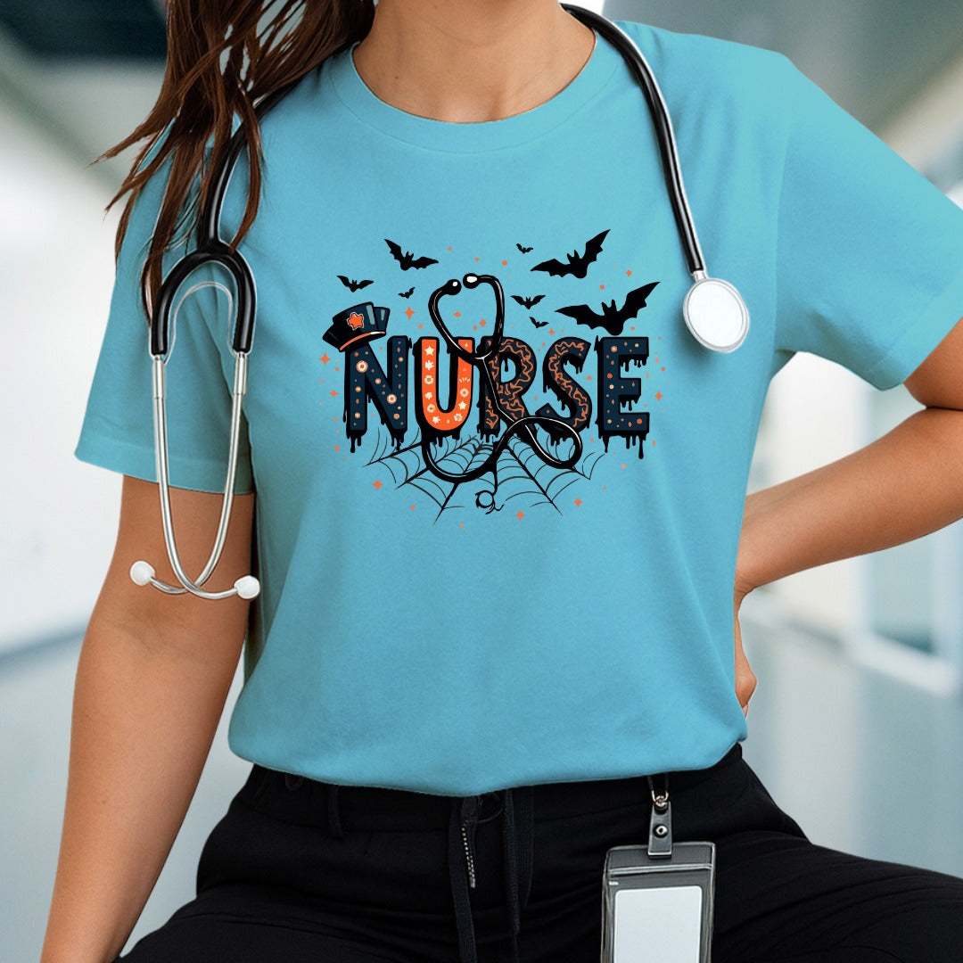 Nurse Halloween T-shirt, Medical Halloween Tee, Healthcare Worker Costume, Doctor Scary Shirt, Hospital Staff Spooky Top, Nursing Shirt