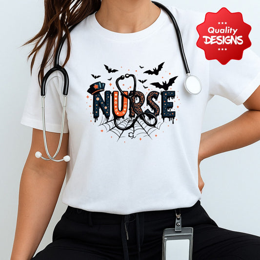 Nurse Halloween T-shirt, Medical Halloween Tee, Healthcare Worker Costume, Doctor Scary Shirt, Hospital Staff Spooky Top, Nursing Shirt