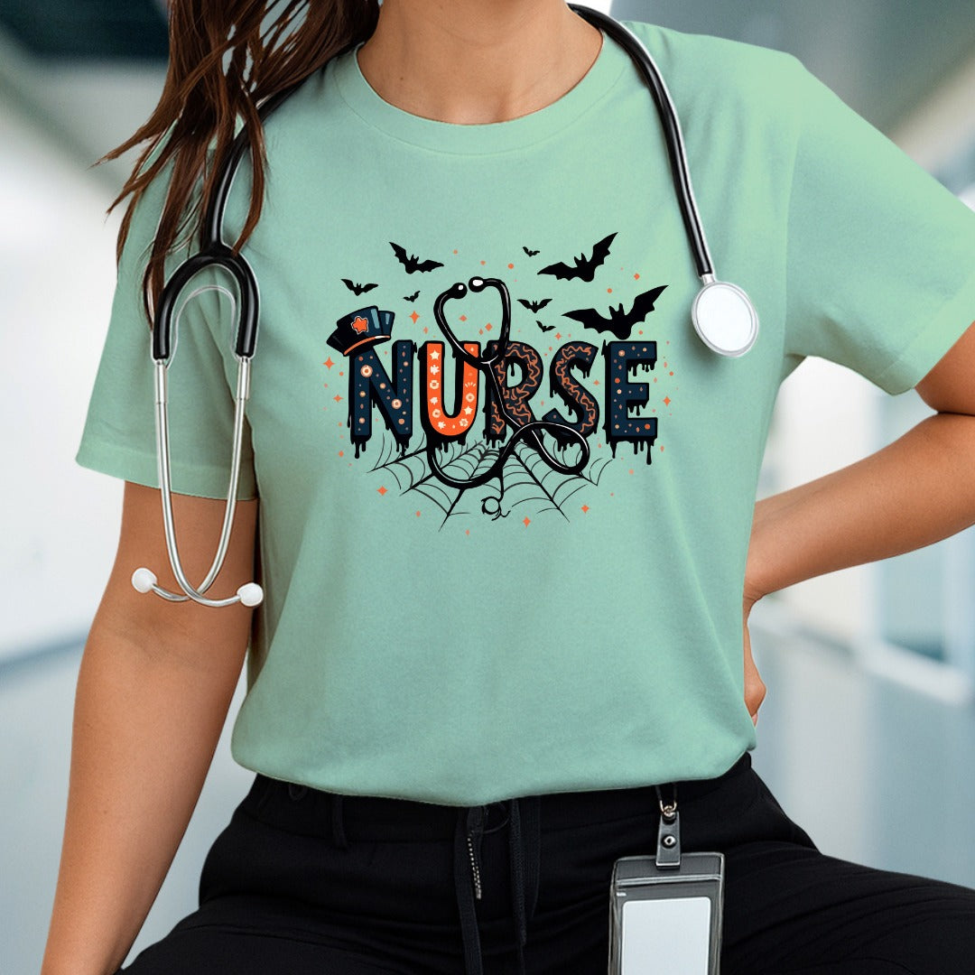 Nurse Halloween T-shirt, Medical Halloween Tee, Healthcare Worker Costume, Doctor Scary Shirt, Hospital Staff Spooky Top, Nursing Shirt