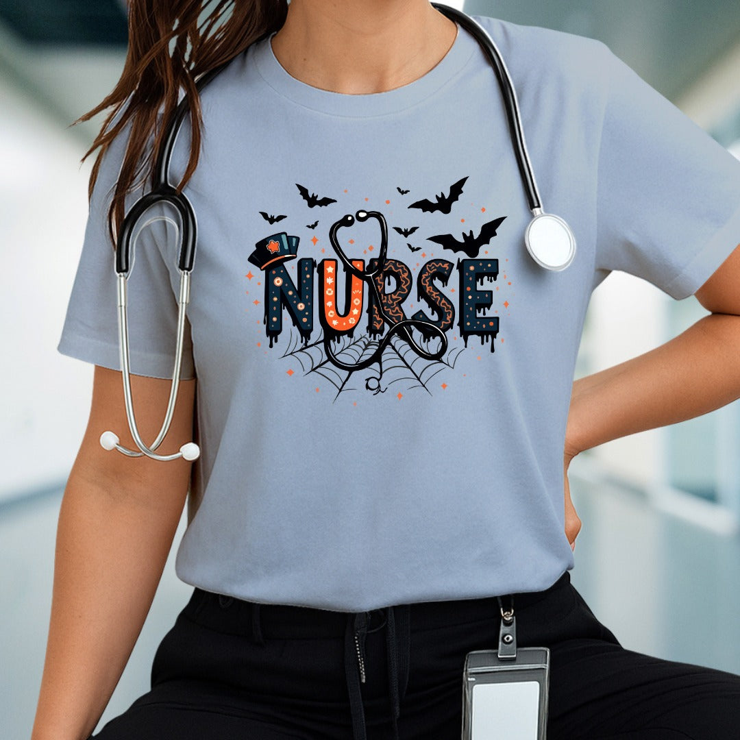 Nurse Halloween T-shirt, Medical Halloween Tee, Healthcare Worker Costume, Doctor Scary Shirt, Hospital Staff Spooky Top, Nursing Shirt