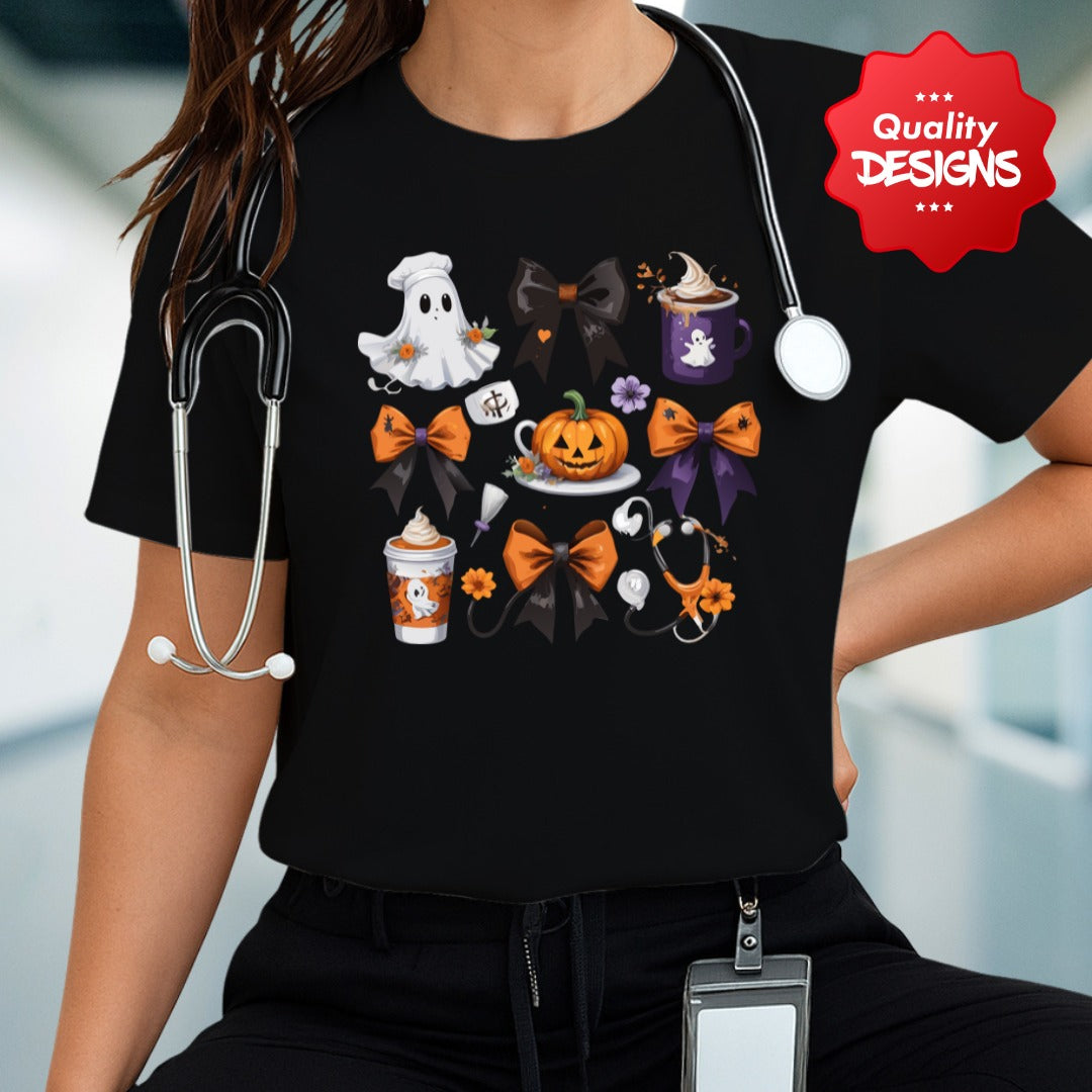 Halloween T-Shirt, Spooky Tee, Scary Shirt, October 31st Clothing, Trick or Treat Costume, Nursing Shirt, Nurse Apparel, Spooky Nurse Tshirt