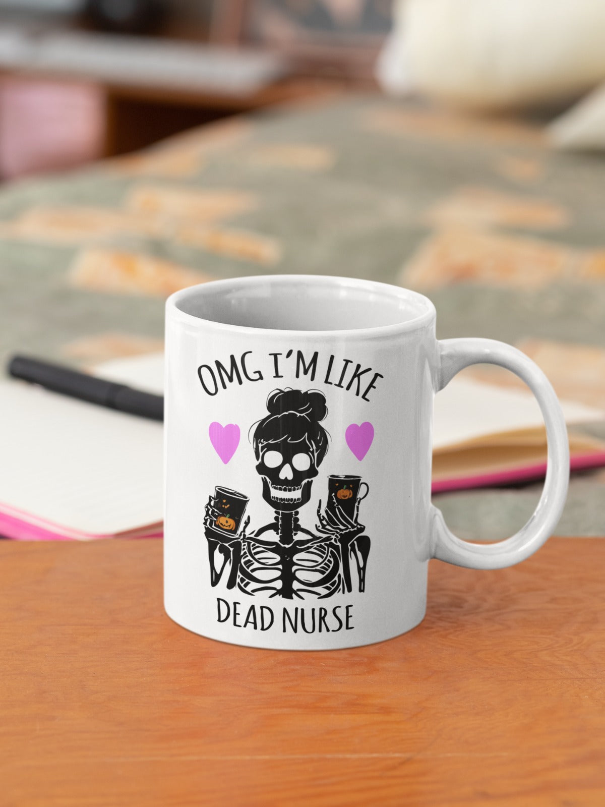 Creepy Nurse Ceramic Mug, Halloween Coffee Cup, Scary Medical Gift, Nurse Graduation Present, Spooky Nurse Tea Mug, Nursing Mug, Nurse Mug