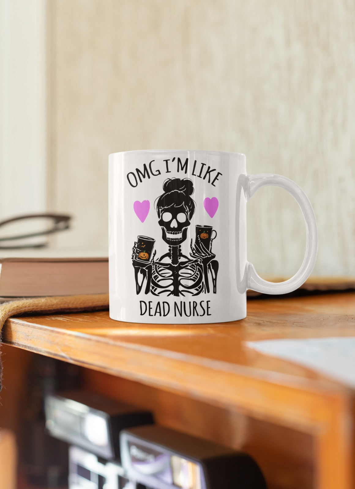Creepy Nurse Ceramic Mug, Halloween Coffee Cup, Scary Medical Gift, Nurse Graduation Present, Spooky Nurse Tea Mug, Nursing Mug, Nurse Mug