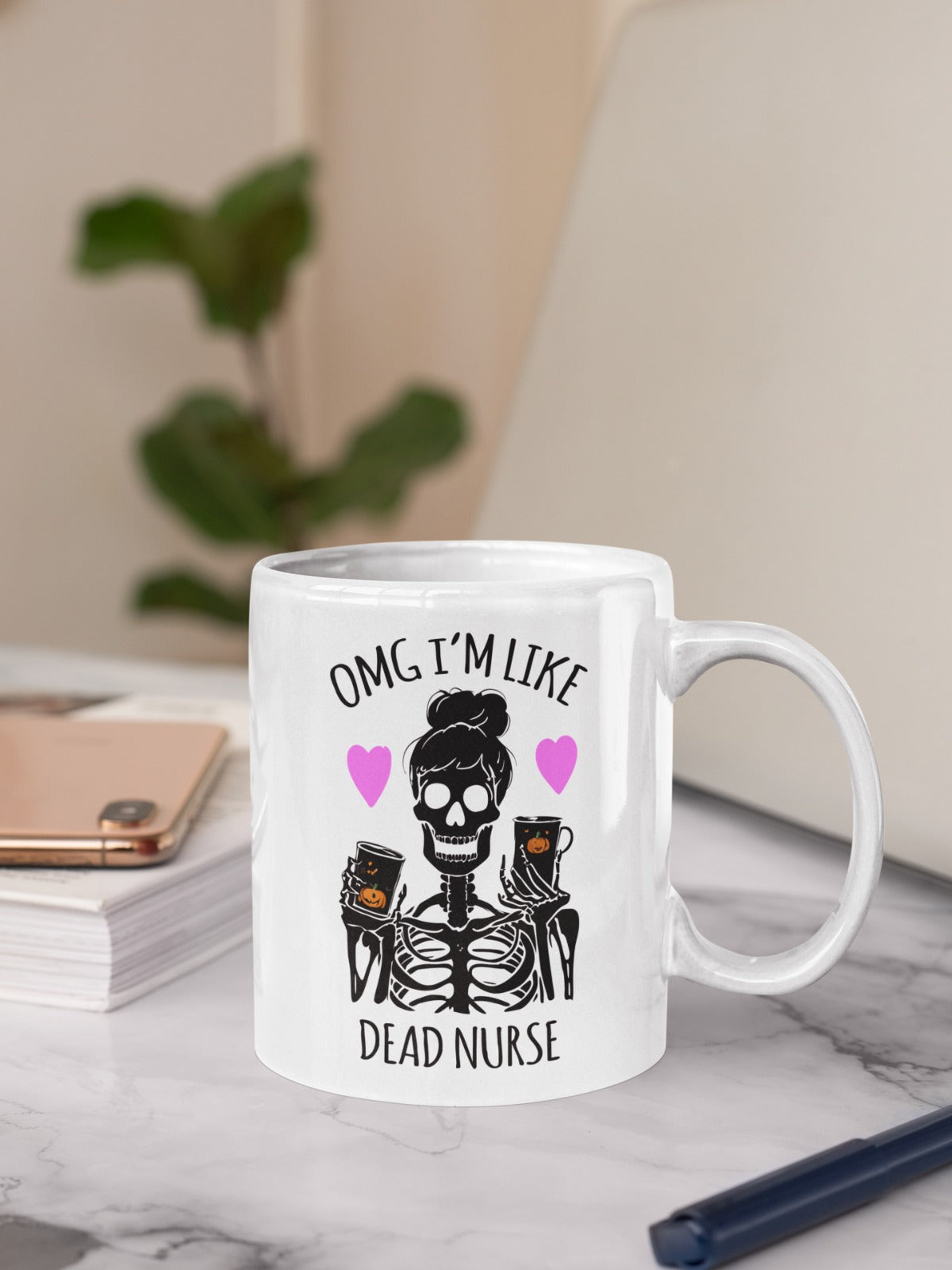 Creepy Nurse Ceramic Mug, Halloween Coffee Cup, Scary Medical Gift, Nurse Graduation Present, Spooky Nurse Tea Mug, Nursing Mug, Nurse Mug