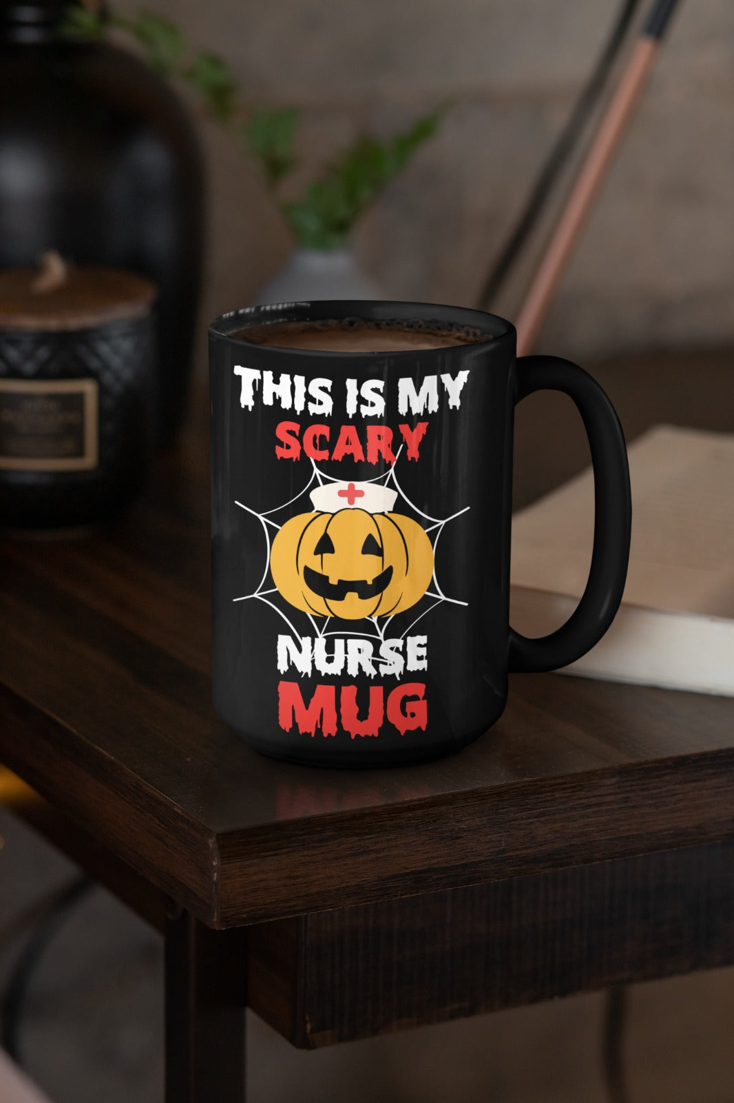 Scary Nurse Mug, Halloween Coffee Cup, Gothic Tea Mug, Creepy Nurse Gift, Spooky Kitchen Decor,Horror Office Mug,Cute  Nursing Mug,Nurse Mug