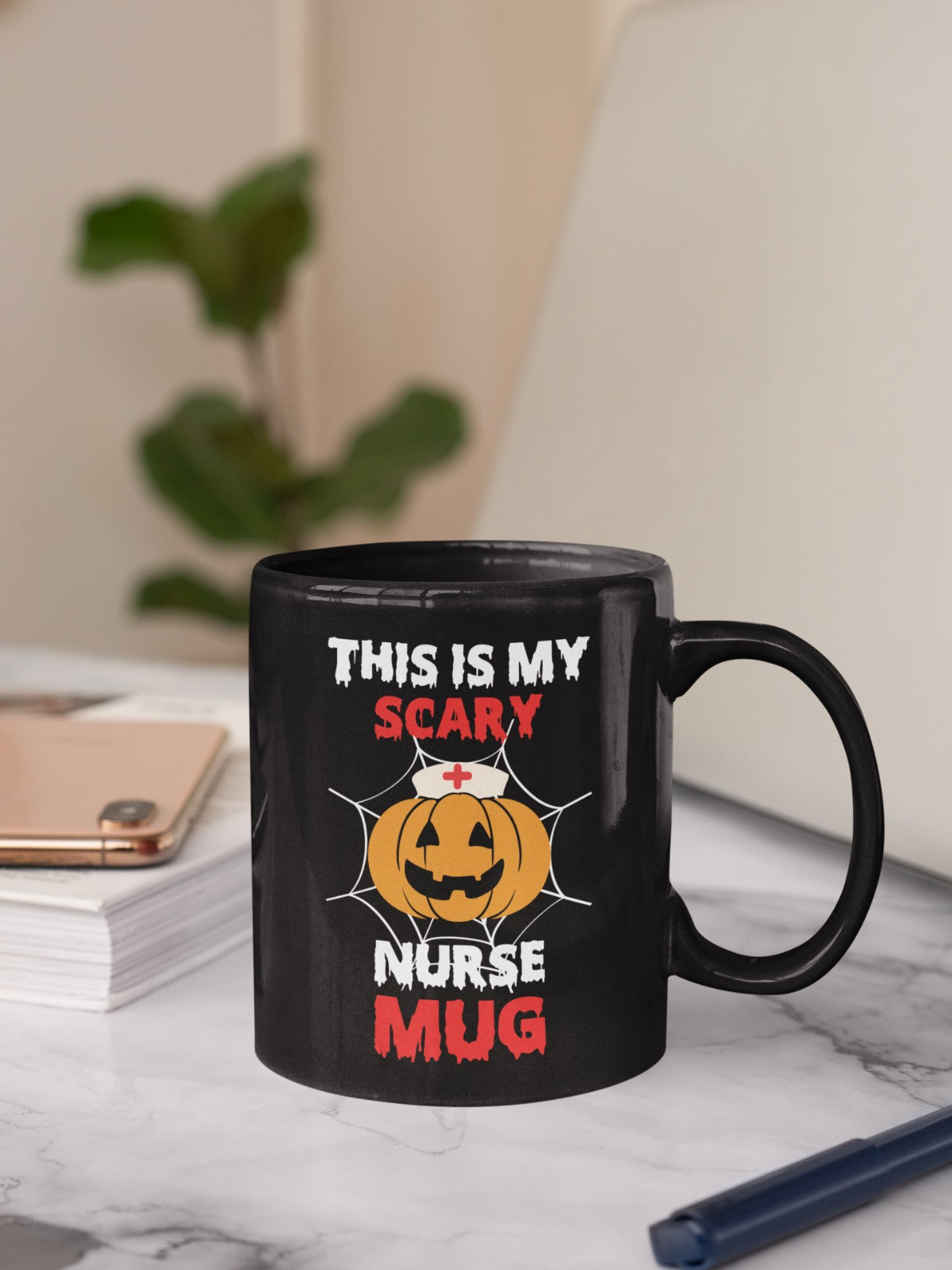 Scary Nurse Mug, Halloween Coffee Cup, Gothic Tea Mug, Creepy Nurse Gift, Spooky Kitchen Decor,Horror Office Mug,Cute  Nursing Mug,Nurse Mug