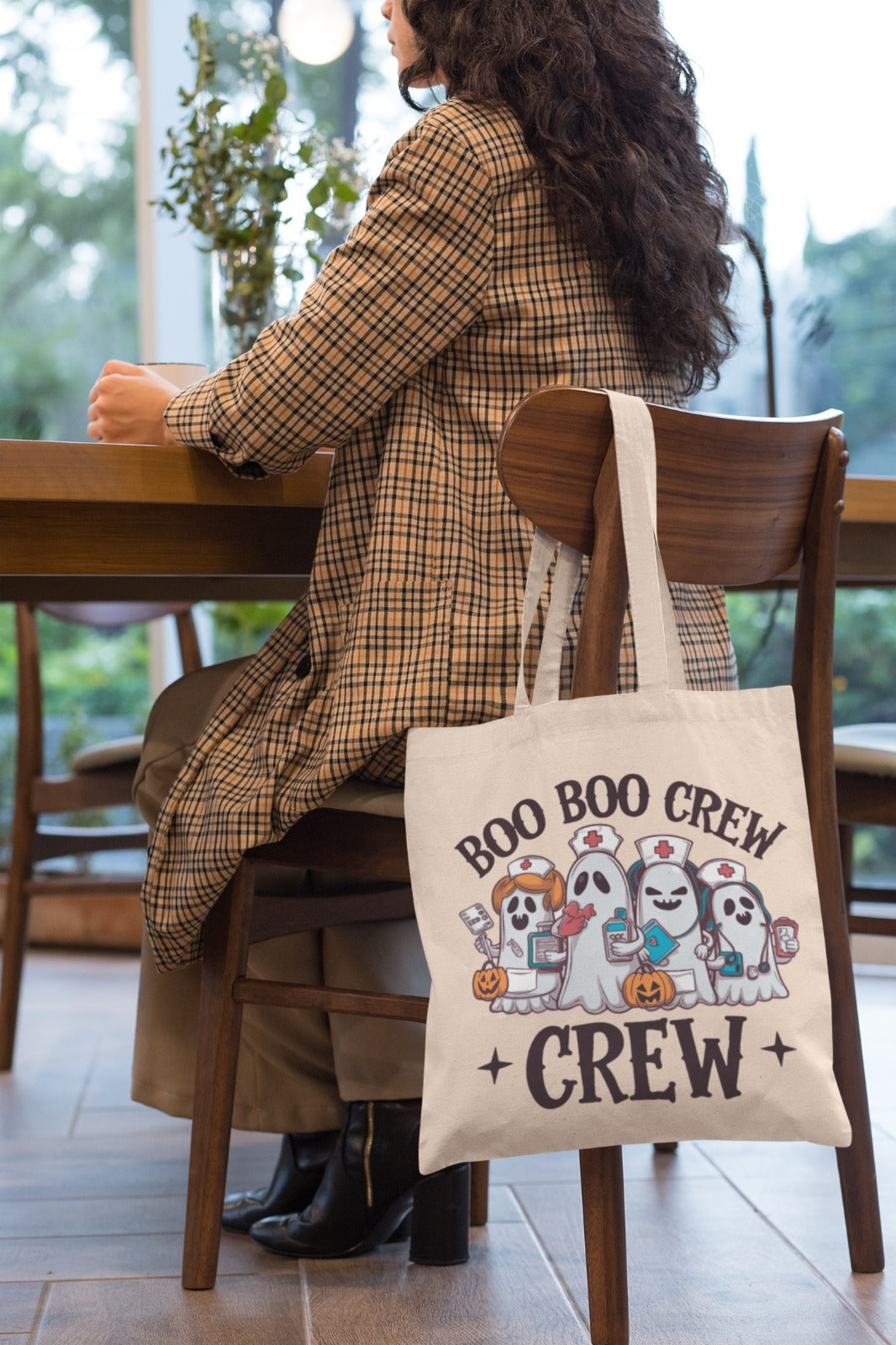 Halloween Dog Crew Cotton Canvas Tote Bag, Trick or Treat Bag, Pet Lovers Gift, Eco-Friendly Shopping Tote, Fall Festival Accessories