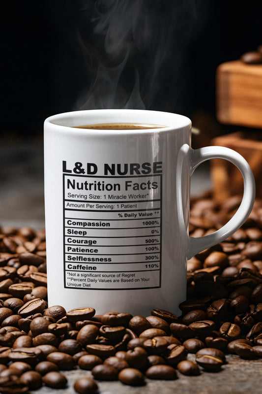 Nutritional Facts Ceramic Mug - Fun Coffee Cup, Kitchen Gift, Unique Drinkware, Fitness Motivation, Customize Your Beverage