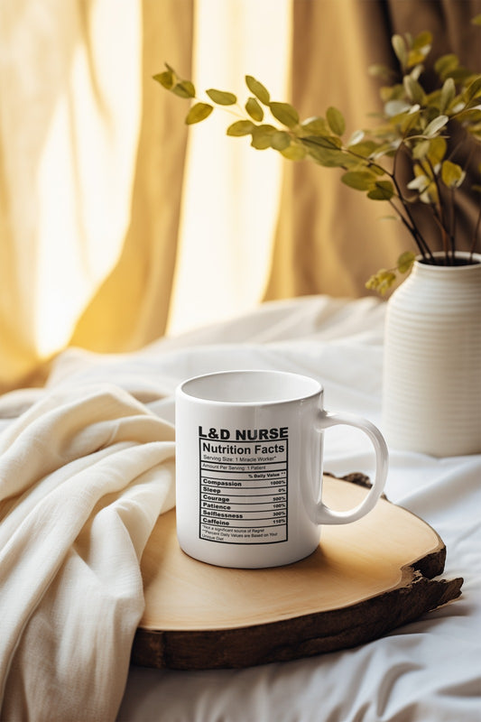 Nutritional Facts Ceramic Mug - Fun Coffee Cup, Kitchen Gift, Unique Drinkware, Fitness Motivation, Customize Your Beverage