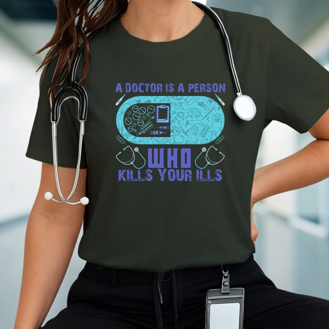 Medical Humor Tee - A Doctor Is a Person Who Kills Your Ills, Funny Gift for Healthcare Workers, Nurses, Doctors, Medical Students, [...]