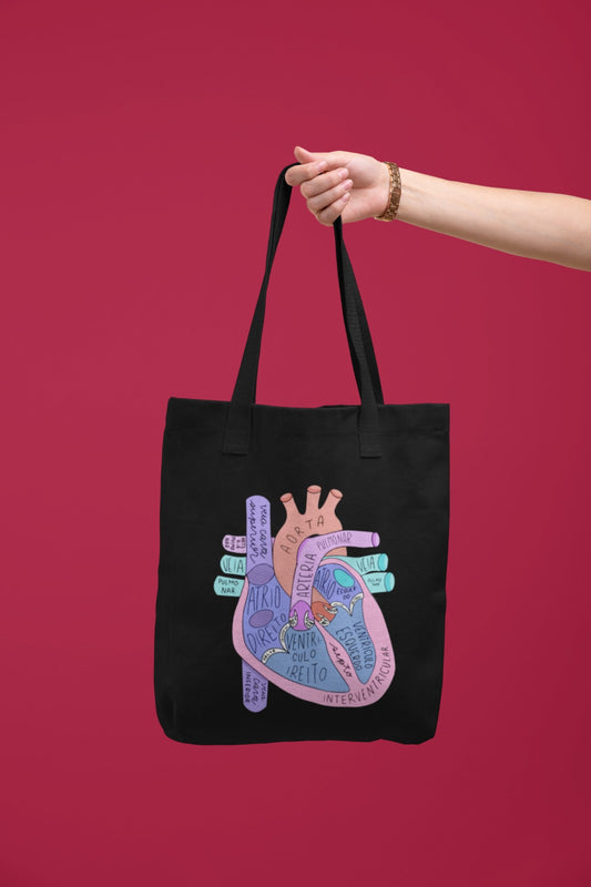 Heart Anatomy Tote Bag, Educational Tote, Science Gift, Anatomy Art, Medical Student Bag, Eco-Friendly Tote