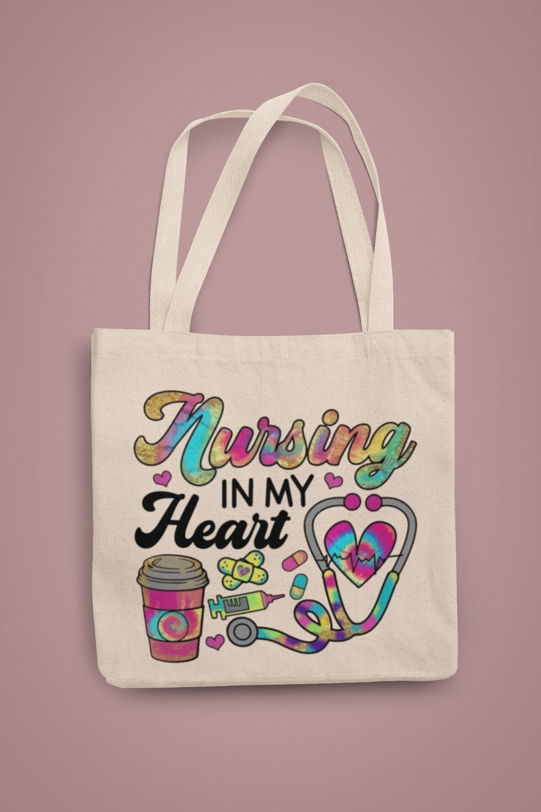 Nursing Heart Tote Bag - Gift for Nurses, Eco-Friendly Bag, Nursing Student Essentials, Medical Profession Tote, Heartfelt Appreciation