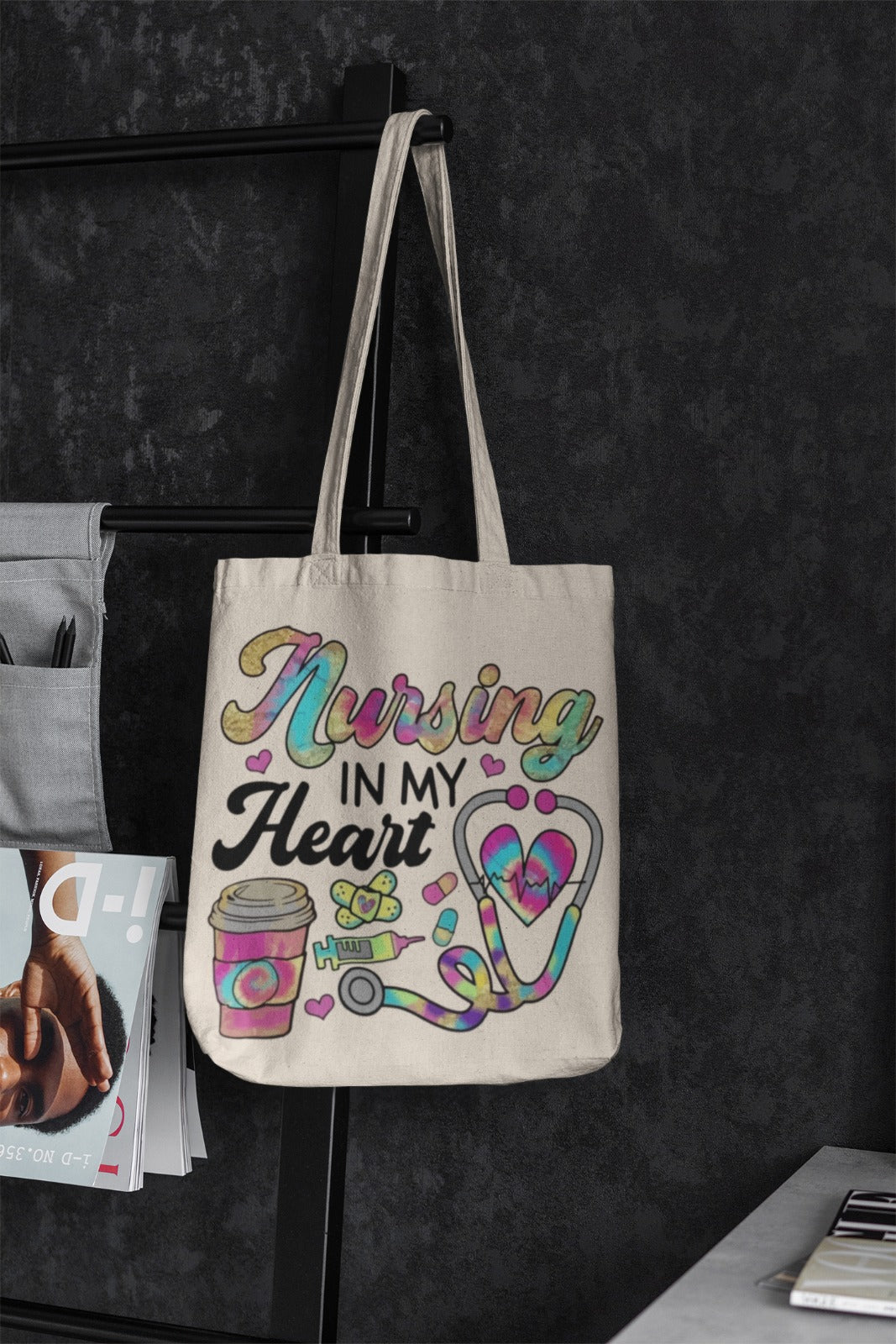Nursing Heart Tote Bag - Gift for Nurses, Eco-Friendly Bag, Nursing Student Essentials, Medical Profession Tote, Heartfelt Appreciation