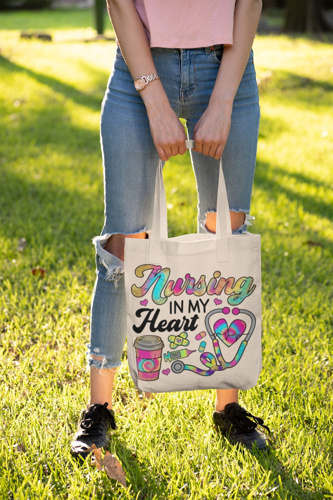 Nursing Heart Tote Bag - Gift for Nurses, Eco-Friendly Bag, Nursing Student Essentials, Medical Profession Tote, Heartfelt Appreciation