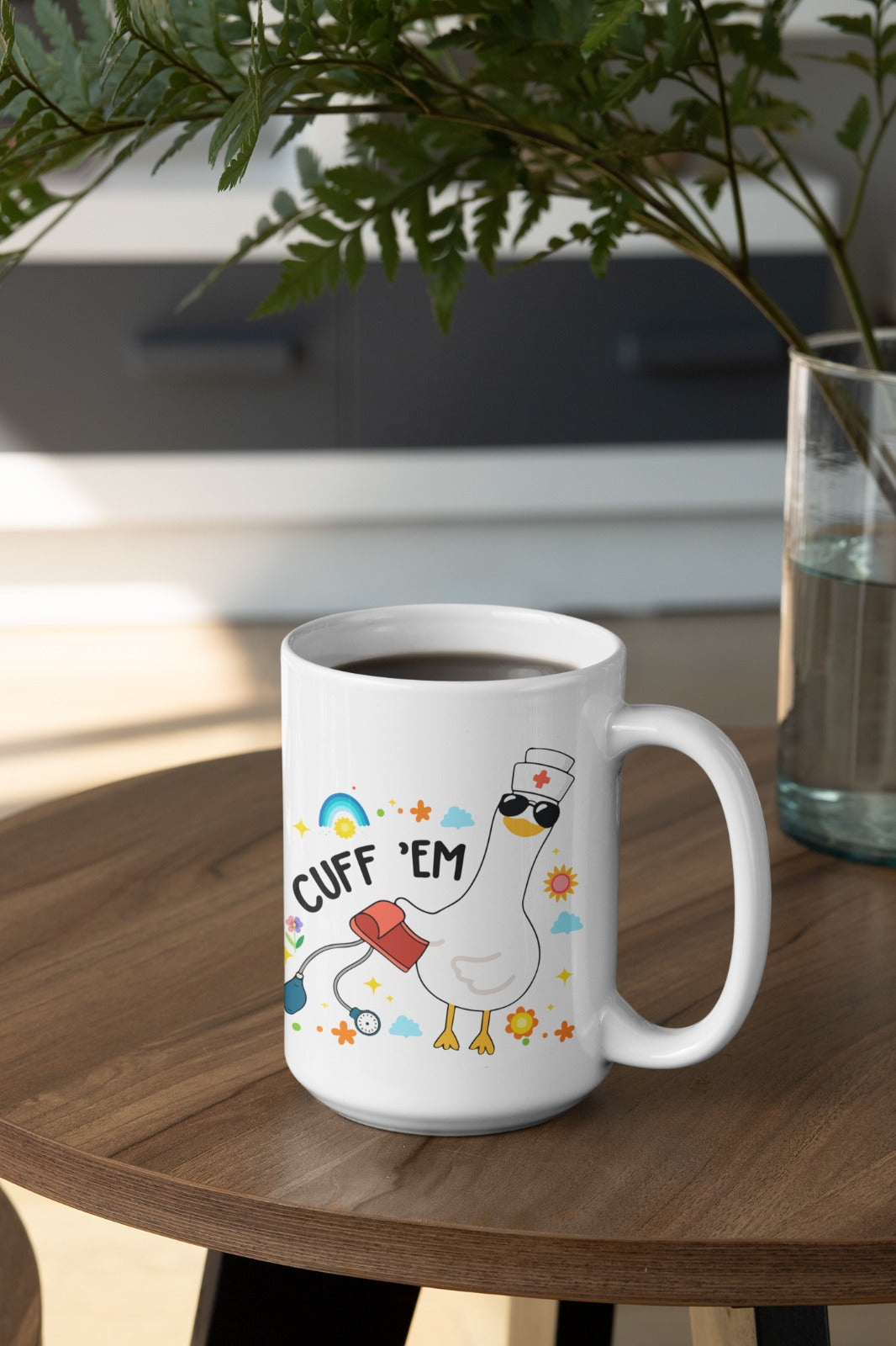 Nurse-Themed Ceramic Mug – Cute Cuffing Season Design, Gift for Healthcare Workers, Fun Coffee Cup, 11oz & 15oz Sizes