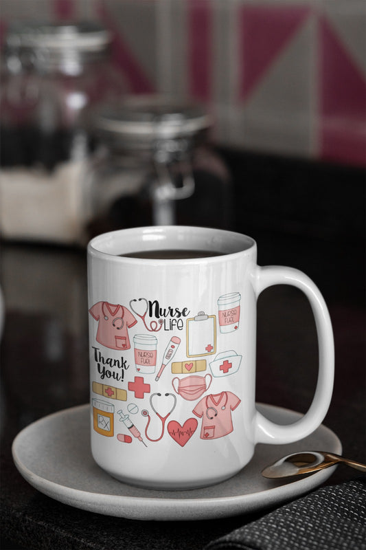 Nurse Appreciation Ceramic Mug, Gift for Healthcare Workers, Medical Coffee Cup, Thank You Gift, Nurses Week