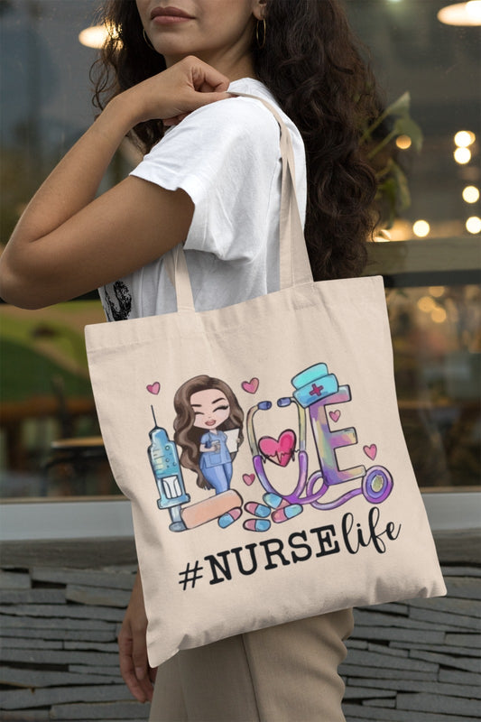 Nurse Life Cotton Canvas Tote Bag - Perfect Gift for Healthcare Heroes