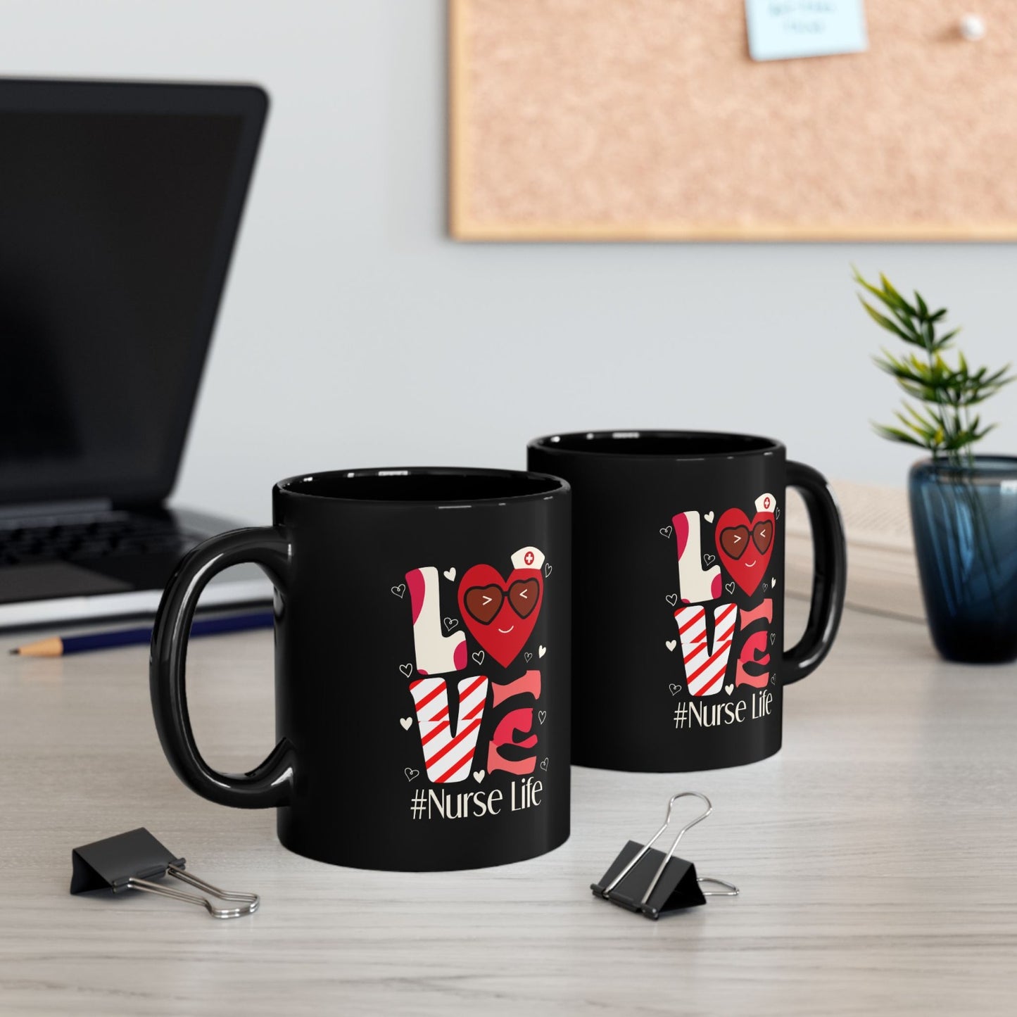 Nurse Life Mug, Black Coffee Cup for Nurses, Valentine's Gift, Funny Nursing Mug, Perfect for Nurses' Day