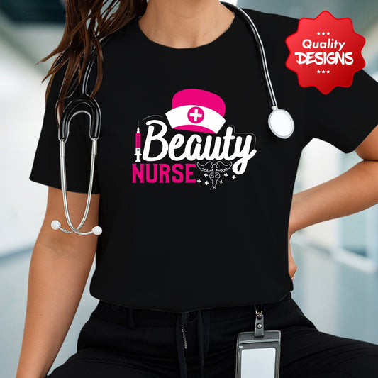 Beauty Nurse T-shirt, Medical Professional Shirt, Healthcare Worker Shirt, Nursing Gift, Cute Scrubs Apparel, Nursing Shirt, Cute Nurse Tee